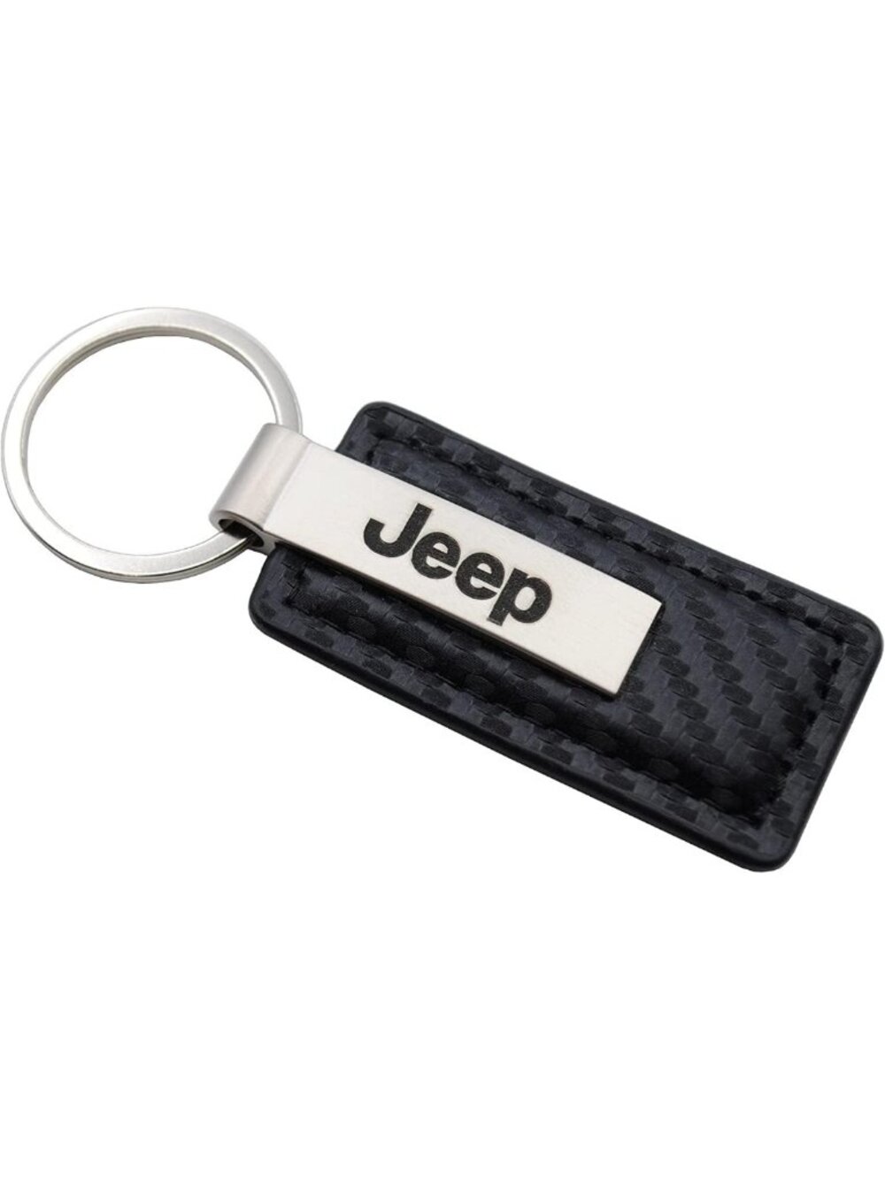 Stylish Black Carbon Fiber Texture Leather Key Chain for Jeep Cherokee Owners